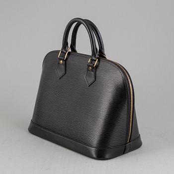 A Black Epi Leather 'Alma' Handbag.