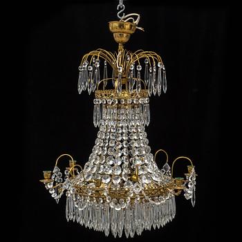 A Gustavian style chandelier, second half of the 20th Century.