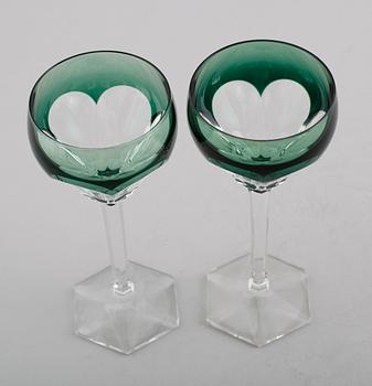 VITVINSGLAS, 11 st, kristall, 1900-talets mitt.