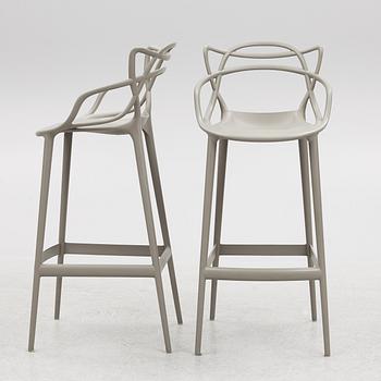 Philippe Starck and Eugeni Quitllet, a pair of "Masters stool" bar stools, Kartell, Italy, 2012.