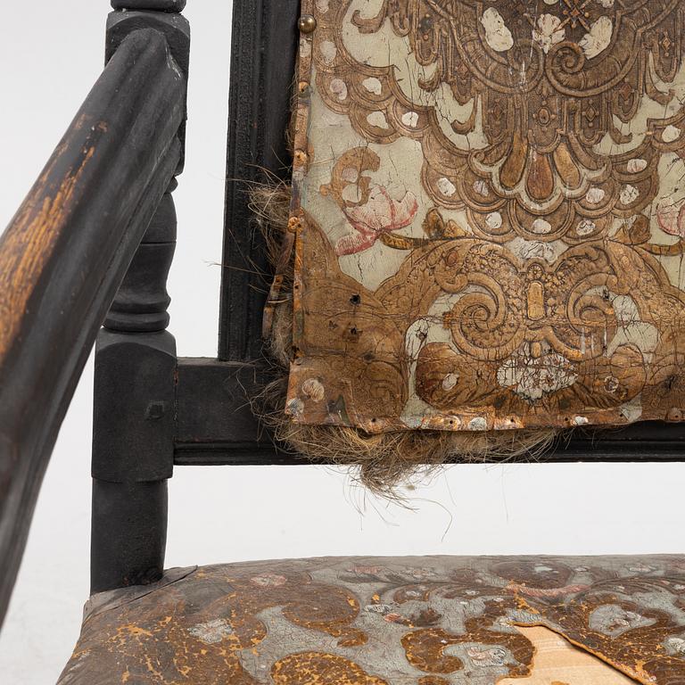 A Swedish Baroque armchair, circa 1700.