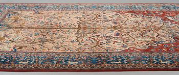 Matto, a semi-antique Kashan, a so called Dabir, ca 383,5-387,5 x 269,5-275 cm.