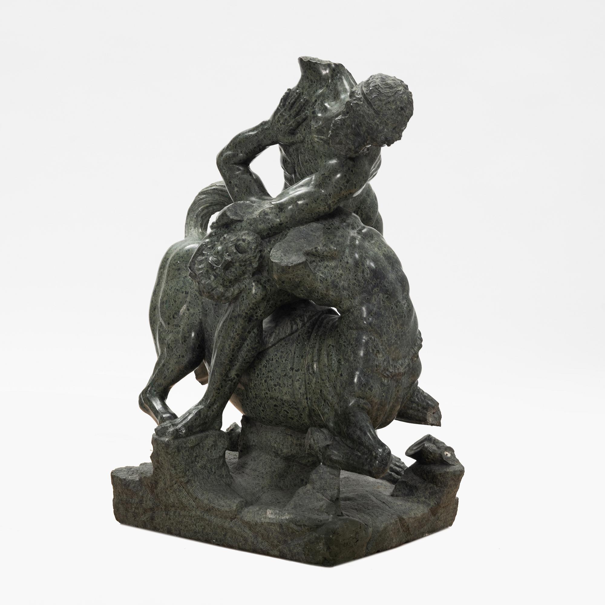 A Italien presumably early 20th century sculpture of Hercules and the Centaur Nessus.