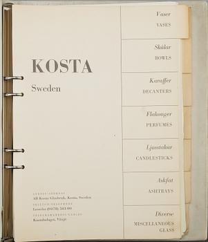 A lot of eleven books regarding Kosta and Kosta Boda glasbruk.