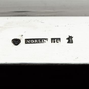 Carl Petter Norlin, ljusstakar, ett par, silver, Malmö 1838. Sengustavianska.