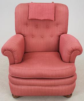 A Josef Frank upholstered easy chair, Svenskt Tenn, model 336.