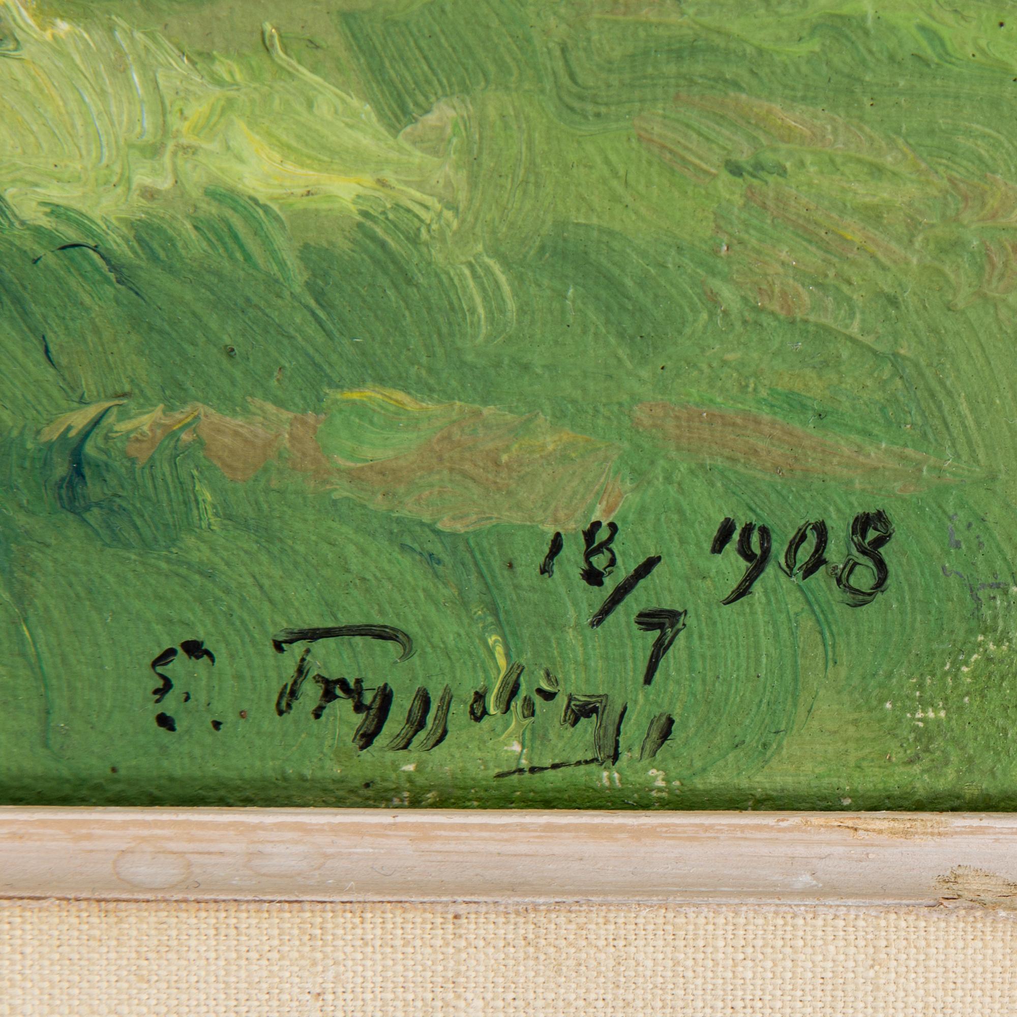 ERIK TRYGGELIN, oil on board, signed and dated 1908.