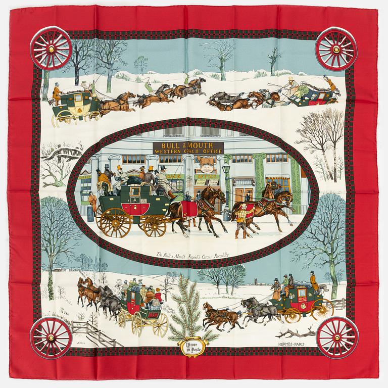 Hermès, scarf "L'Hiver en Poste".