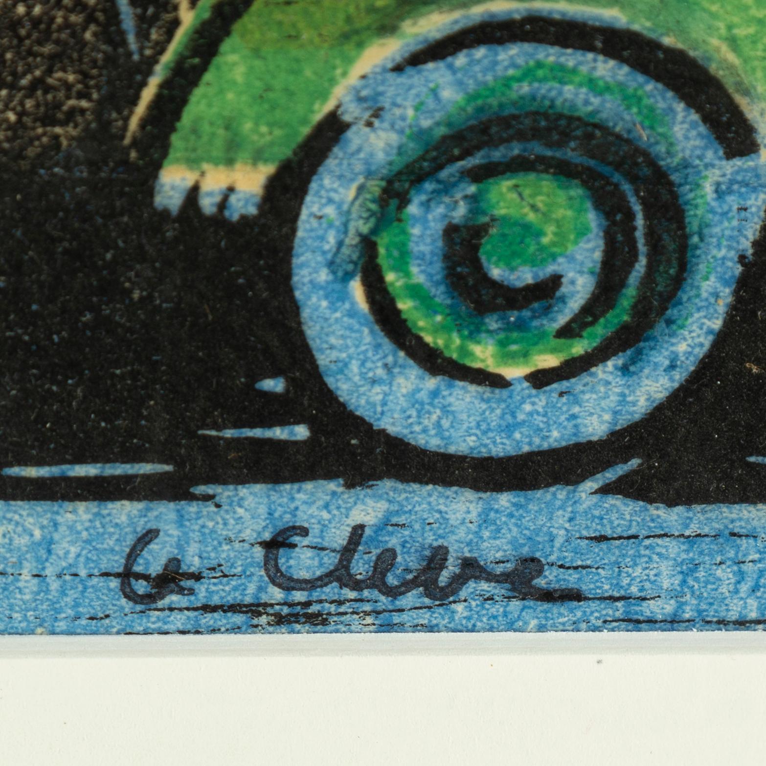 AGNES CLEVE, woodcut. Signed with stamp a cleve.