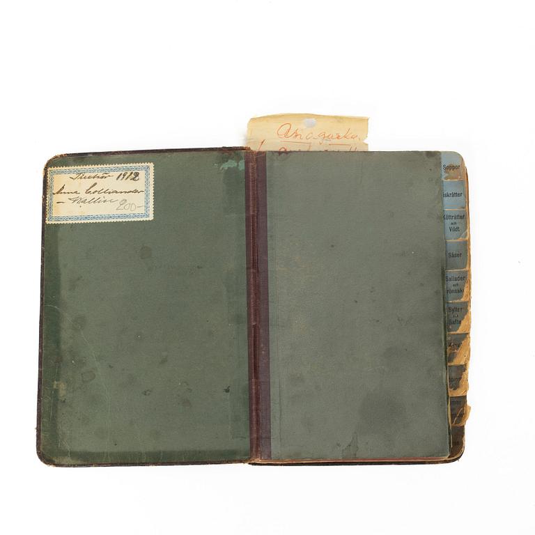 Åtta kok- och handböcker inkl. Cajsa Warg, 1780-1897.