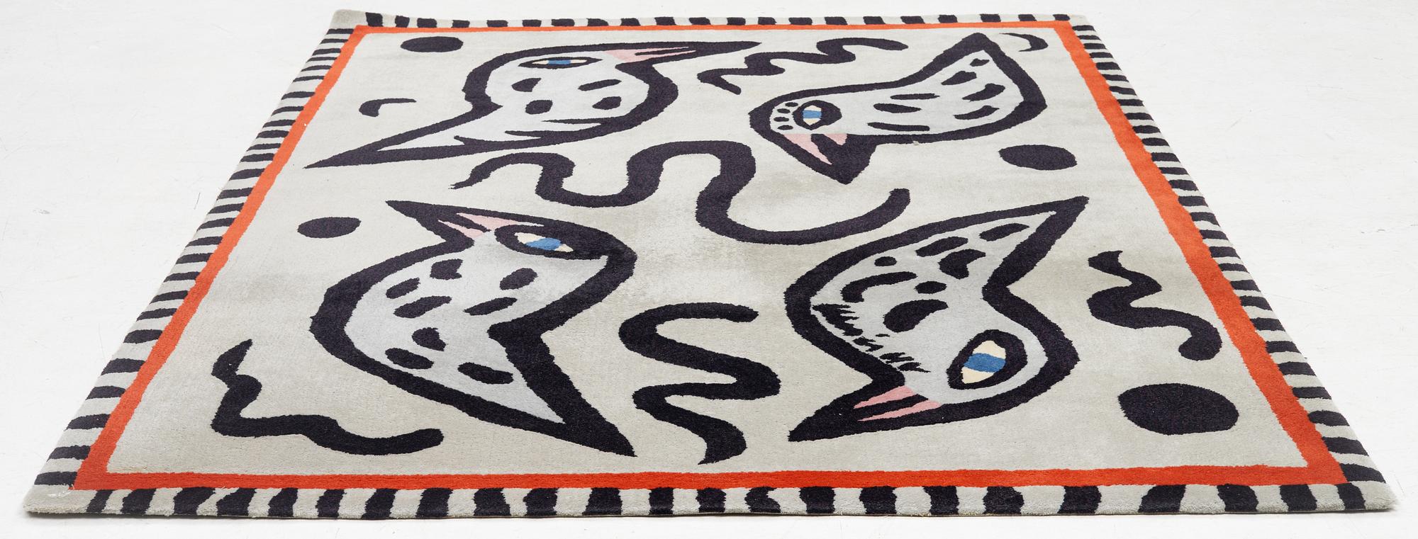 Ulrica Hydman-Vallien, rug "Birdie Blue", numbered 92/100. Approx. 235 x 175 cm.