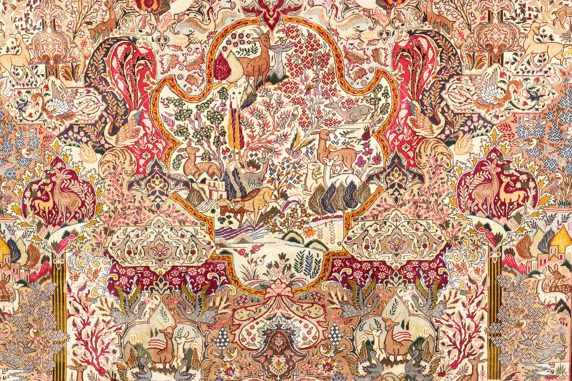 A Kashmar carpet, c. 382 x 295 cm.