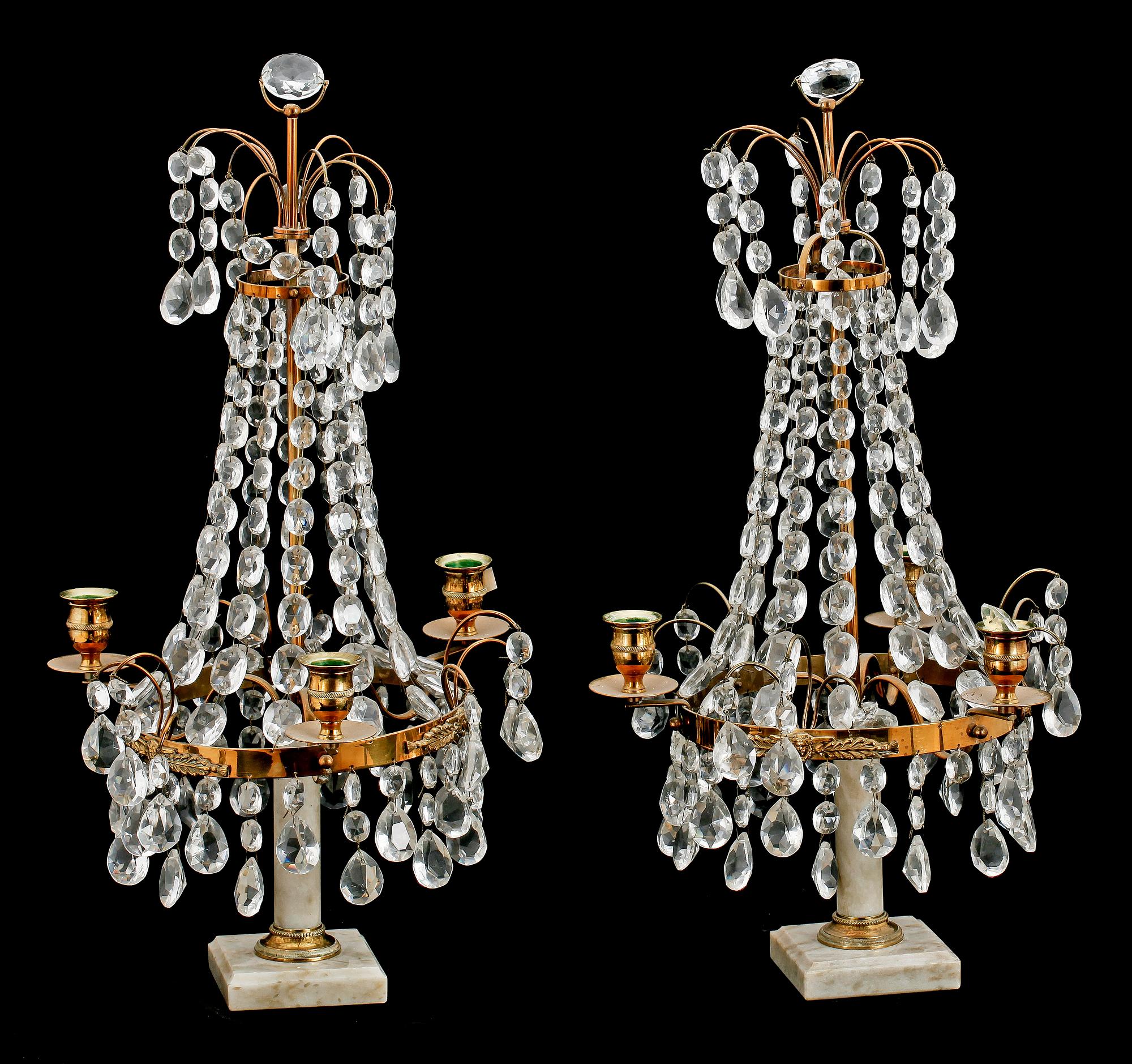 LYSTRAR, ett par, gustaviansk stil, 1900-talets första hälft.