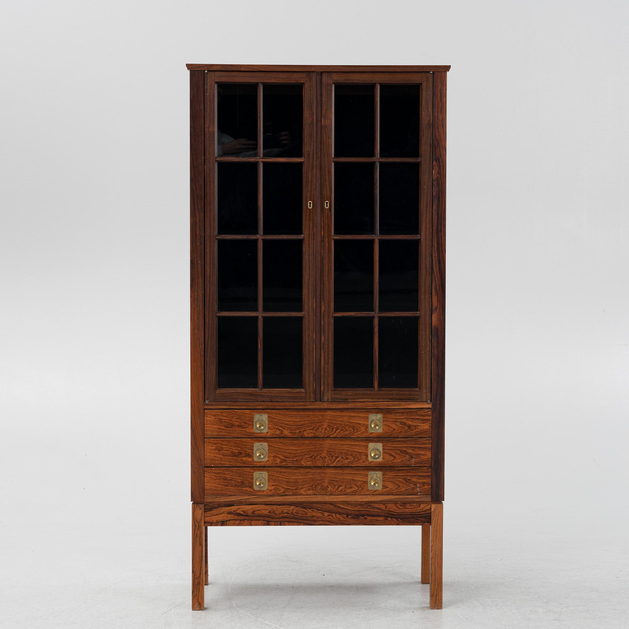A rosewood-veneered display cabinet, Bruksbo, Norway, 1960's.