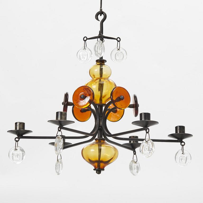 Erik Höglund, ceiling chandelier, Boda Smide, second half of the 20th century.