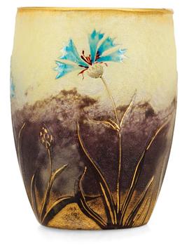 An art nouveau Daum glass vase, Nancy, France.