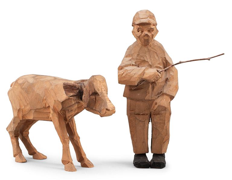 Axel Petersson Döderhultarn, Shepard boy with a calf (2).