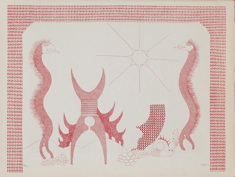 MAPP, 6 grafiska blad, "Fantastika", AH Grafik Ab, Stockholm. Signerade och numrerade 122/275.