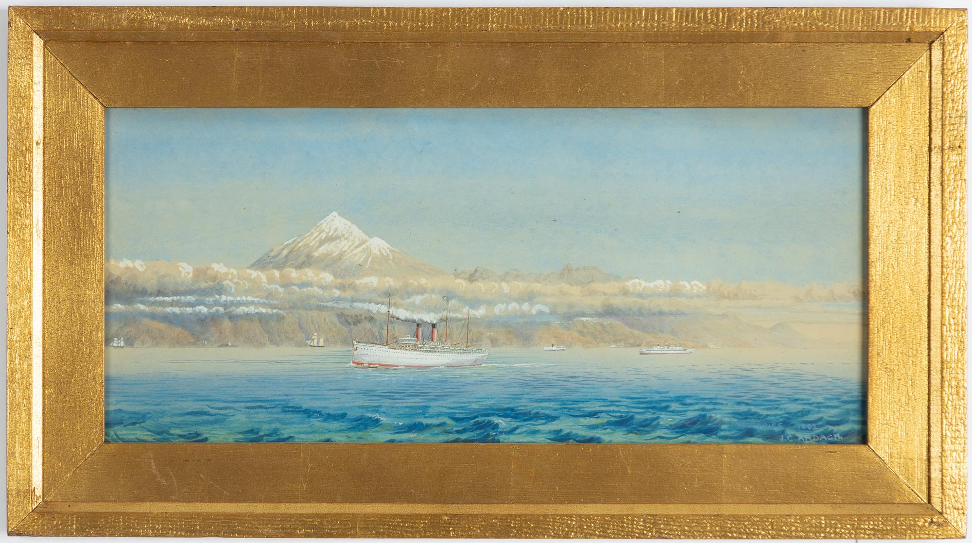 John Charles Ardagh, Ship before a mist-covered mountain.