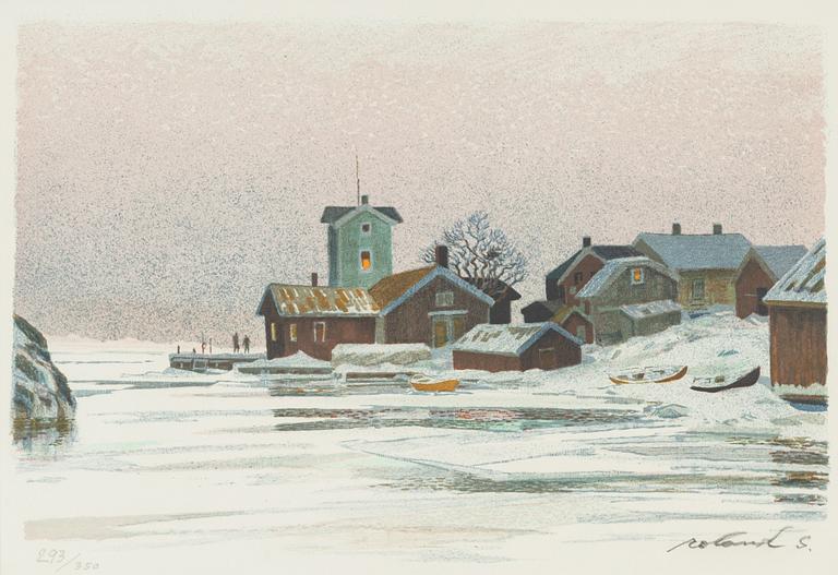 Roland Svensson, färglitografi, signerad 293/350.