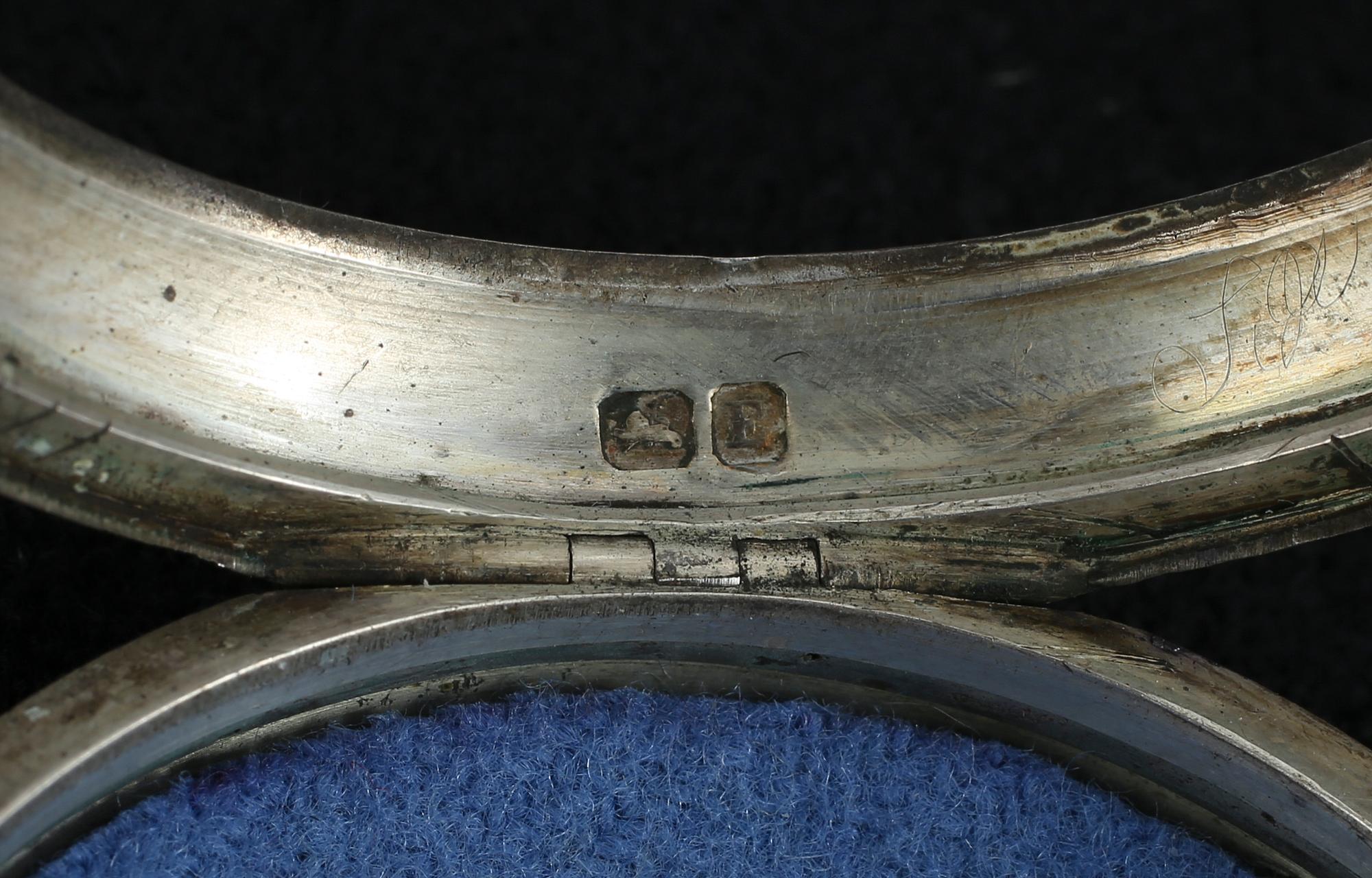 FICKUR, silver, sannolikt England, 1800-tal.
