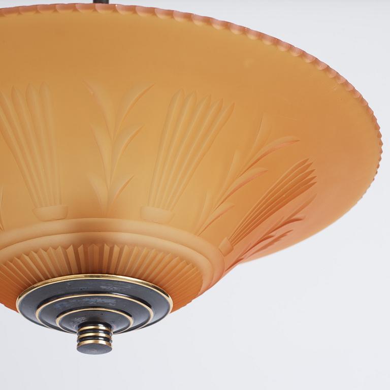 Edward Hald, a ceiling lamp,Orrefors 1920s-1930s.