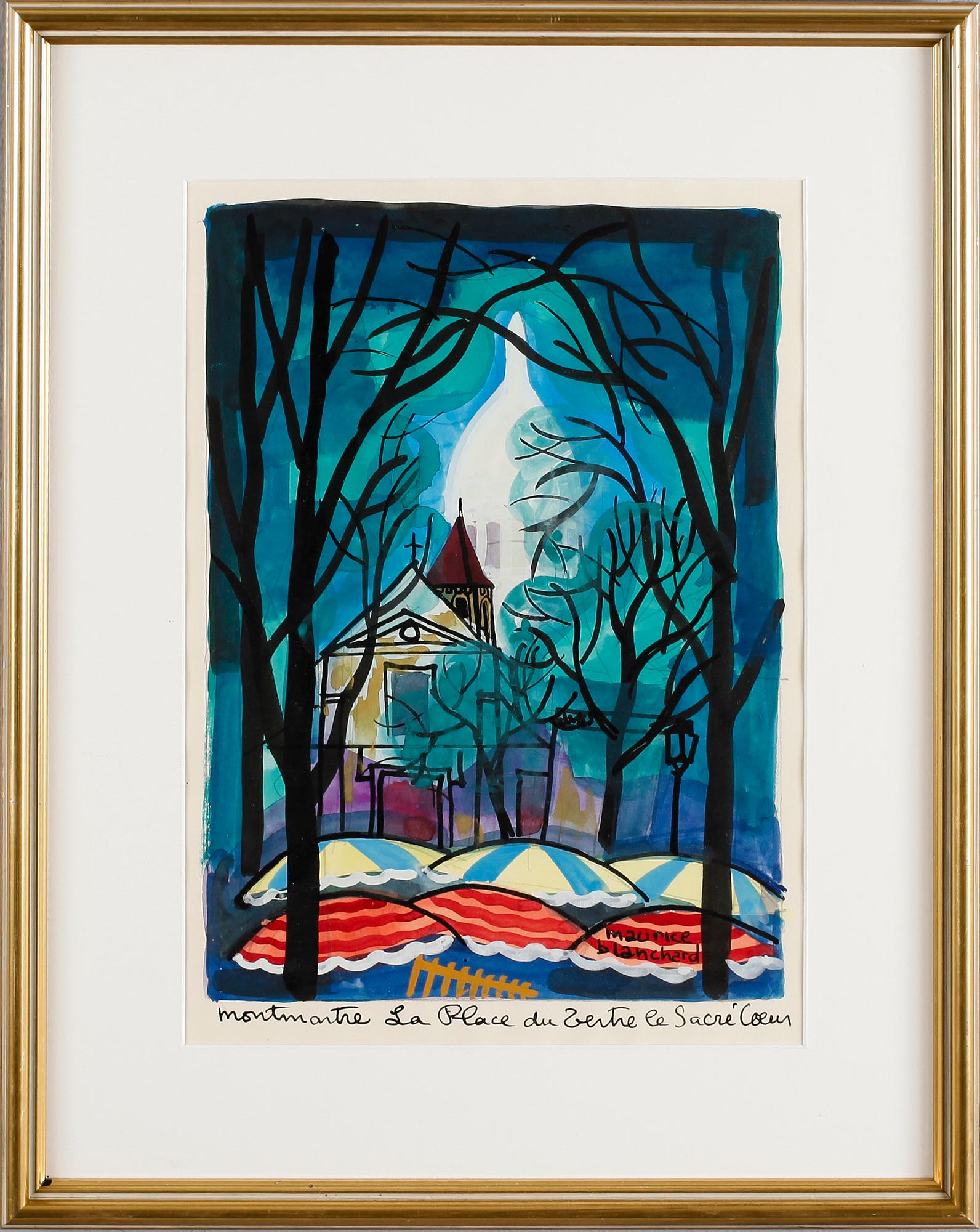 MAURICE BLANCHARD, gouache, signerad.