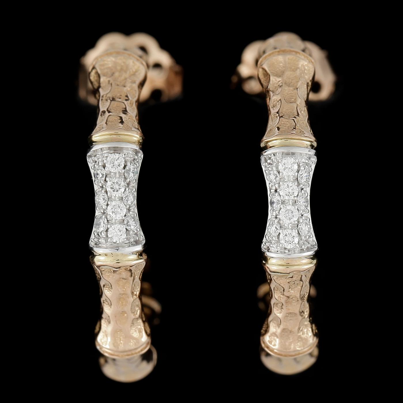ÖRHÄNGEN, ett par, 18k roséguld med briljantslipade diamanter tot ca0,20ct. Vikt ca4g.