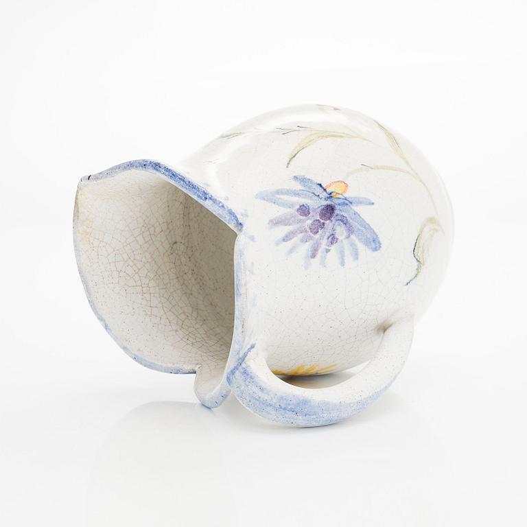 Marita Lybeck, jug and bowl, red clay, signed ML.