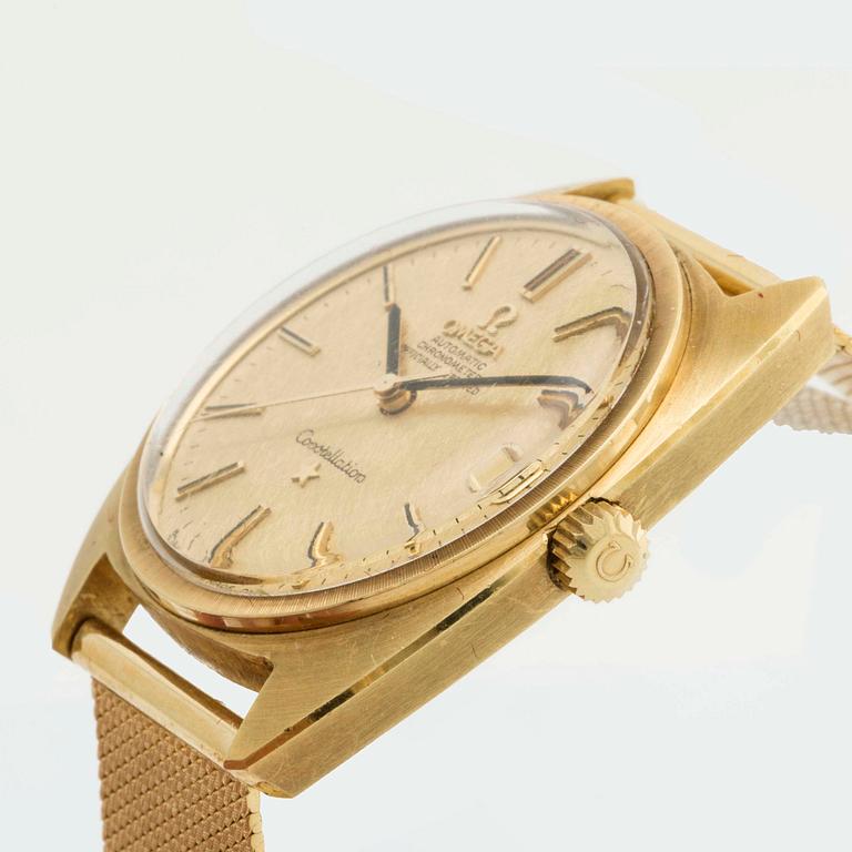 OMEGA CONSTELLATION, wristwatch, 18Kgodl, 35 mm, automatic, chronometer. Weight c:a 84 g.