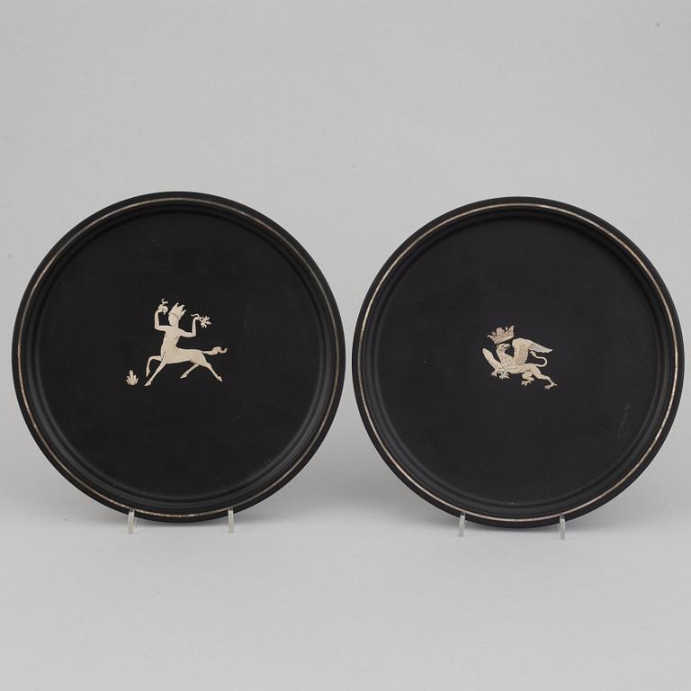 Wilhelmina "Tiddit" Wendt, two isolit and silver dishes, Perstorp, 1941 and 1944.
