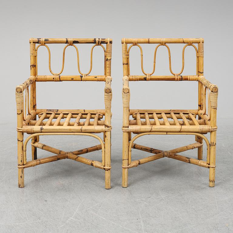 A pair of armchairs, mid 20th century.