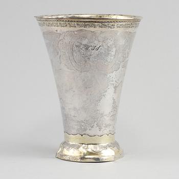 BÄGARE, silver, Carl Fahlberg, Uppsala, 1783, vikt 440 gram.