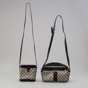 GUCCI, two monogram canvas crossbody bags.