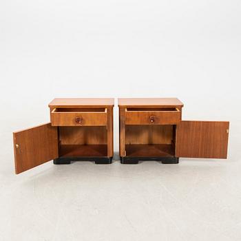 Bedside tables, a pair, first half of the 20th century.