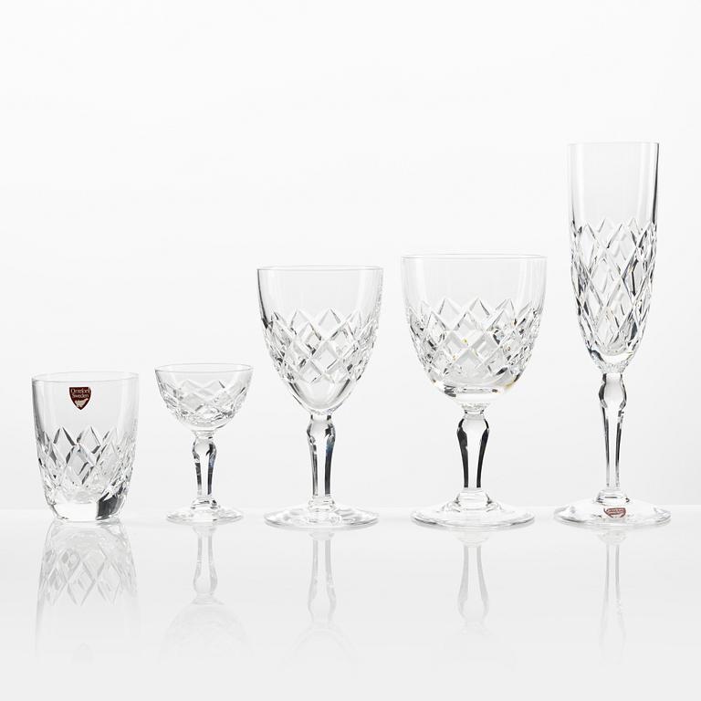 Glasservis, 62 delar, "Karolina", Orrefors.