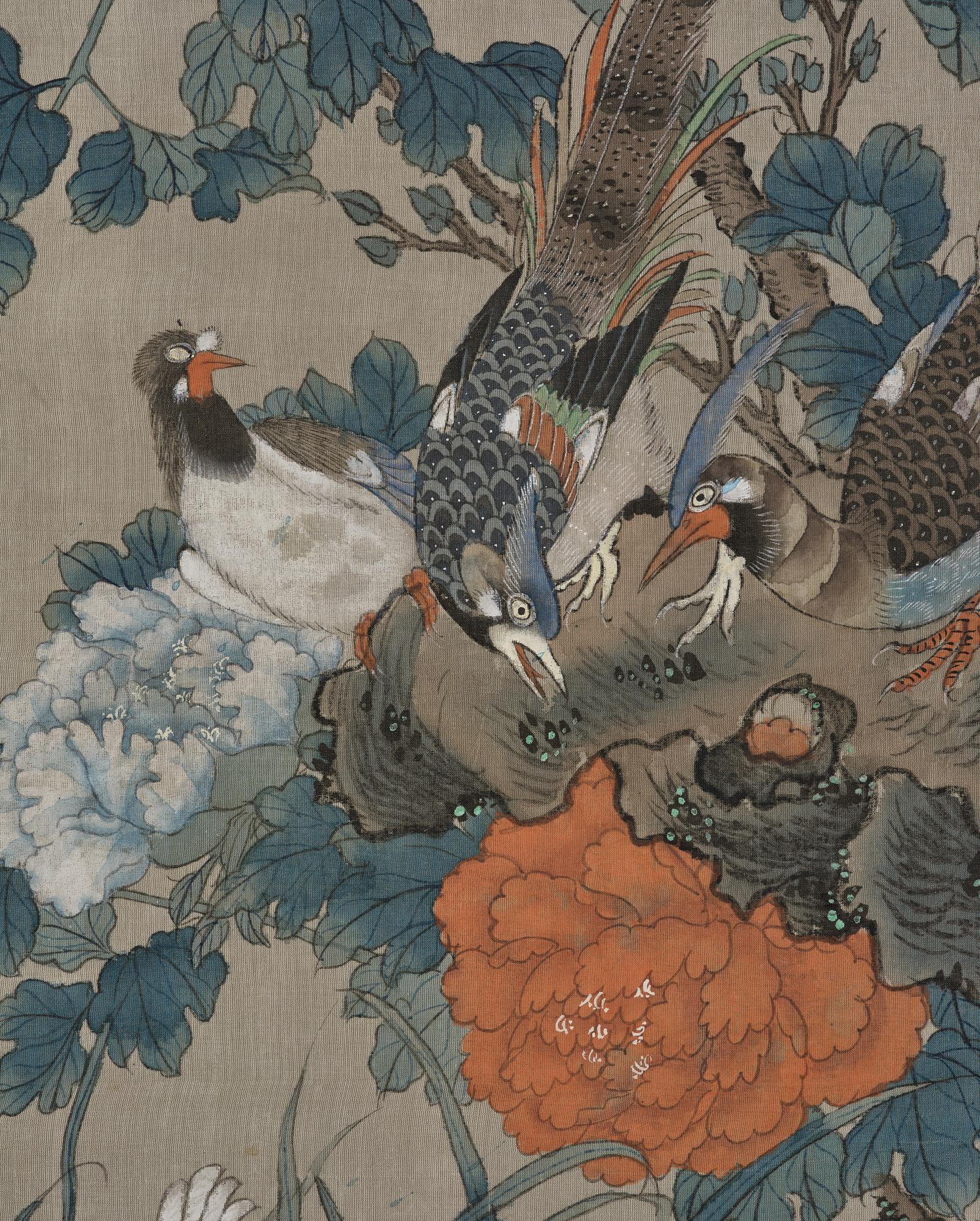 Okänd konstnär, sidenmålning, Kina, 1900-tal.