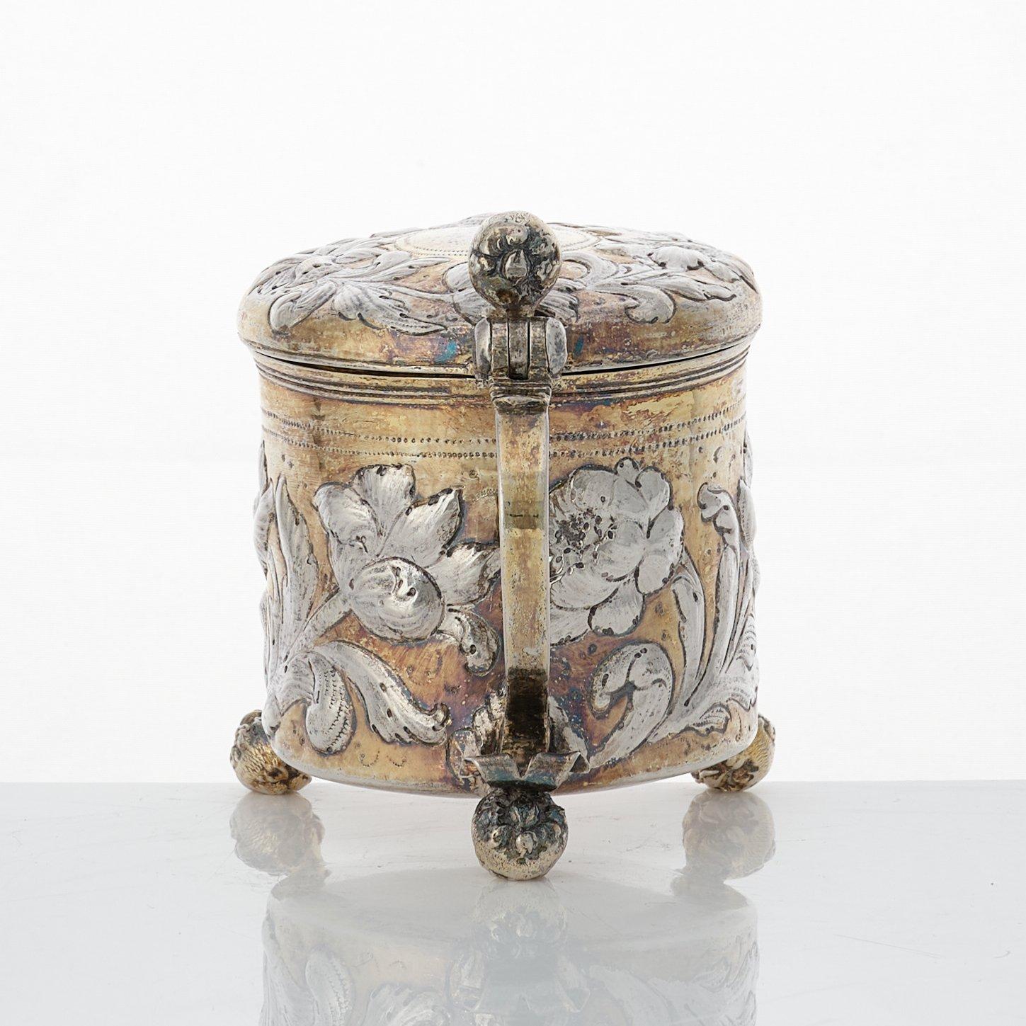 Johan Ståhle, miniatyrdryckeskanna, silver, (verksam i Stockholm 1677-1687 (1694)). Barock.