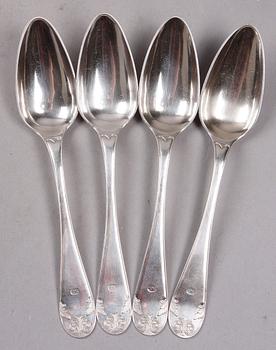 MATSKEDAR, 4 st, silver, Johan Peter Hedman, Norrköping 1841.