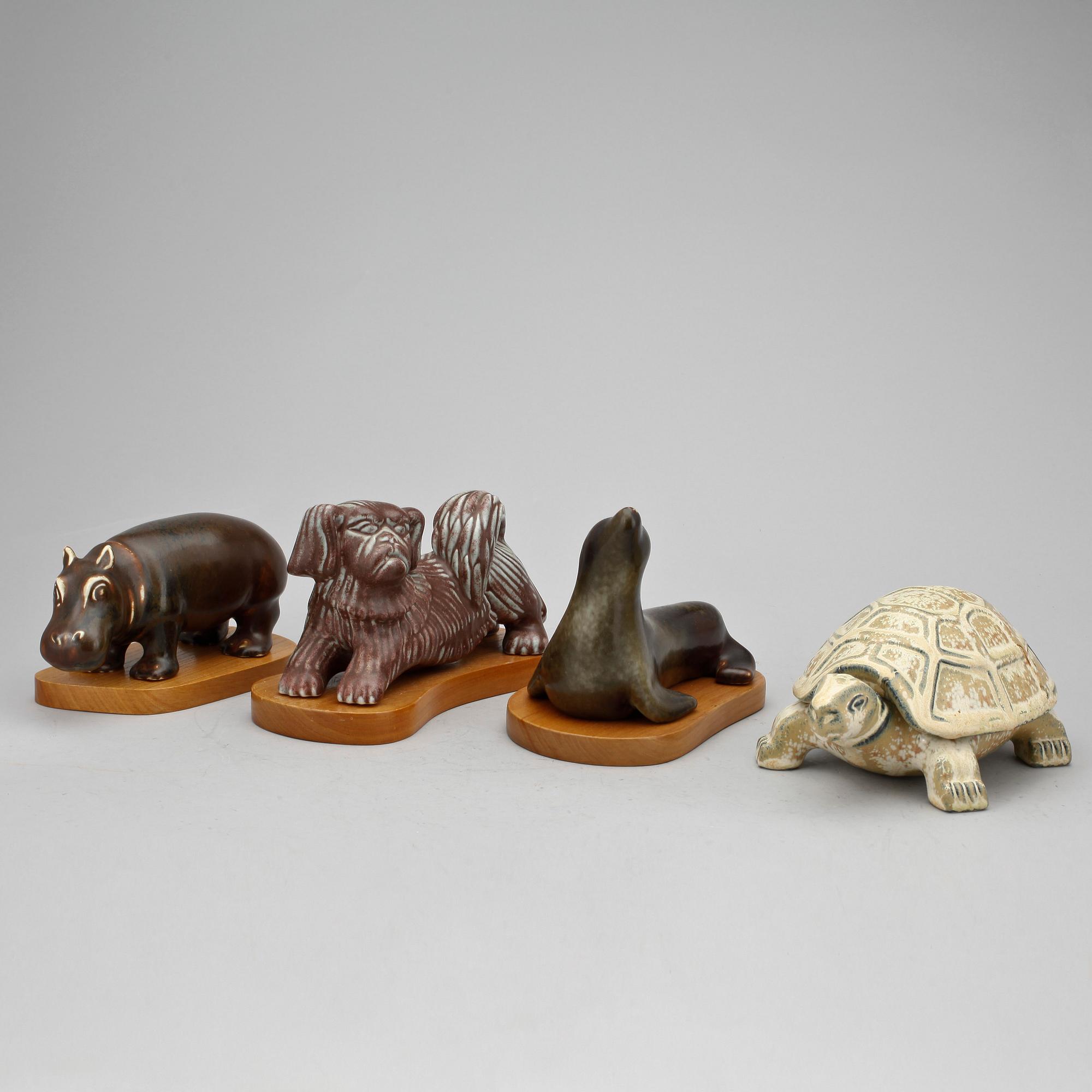 FIGURINER, 4 st, keramik, Gunnar Nylund, Rörstrand.