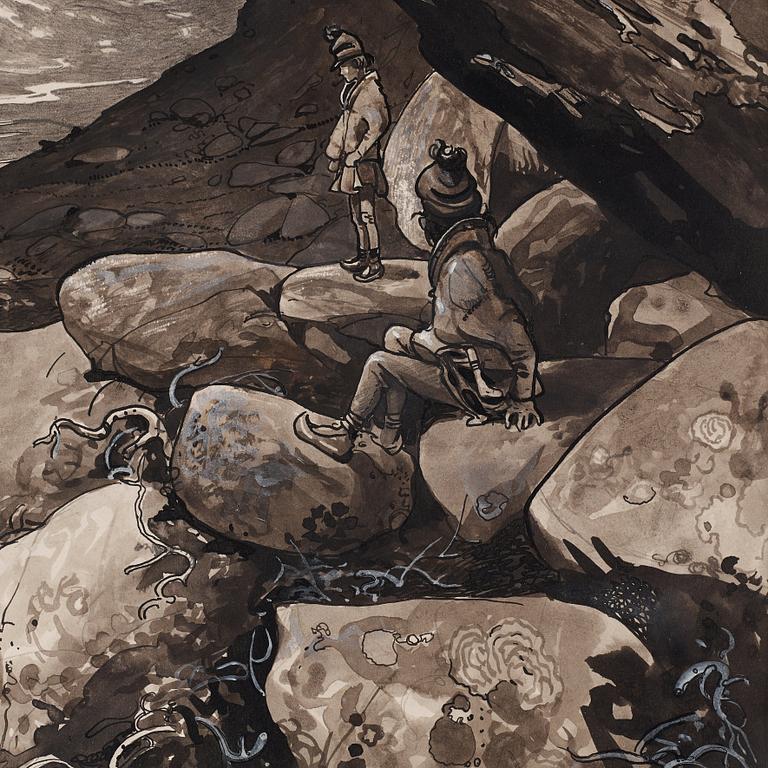 John Bauer, Samepojkar i höglänt terräng.