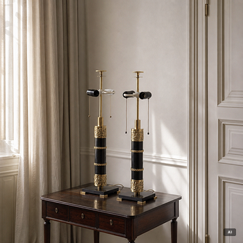 Boréns, an imposing pair of table lamps model 8019, Borås, 1960s-70s.