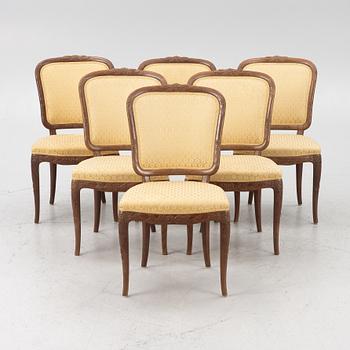 Carl Malmsten, a rare set of six chairs, Cabinetmaker Albin Johansson, Stockholm, 1946.
