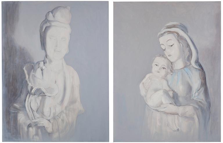 Ylva Snöfrid (Ogland), "Falling Asleep, Madonna with Child and Kannon with Lotus, Version 1".