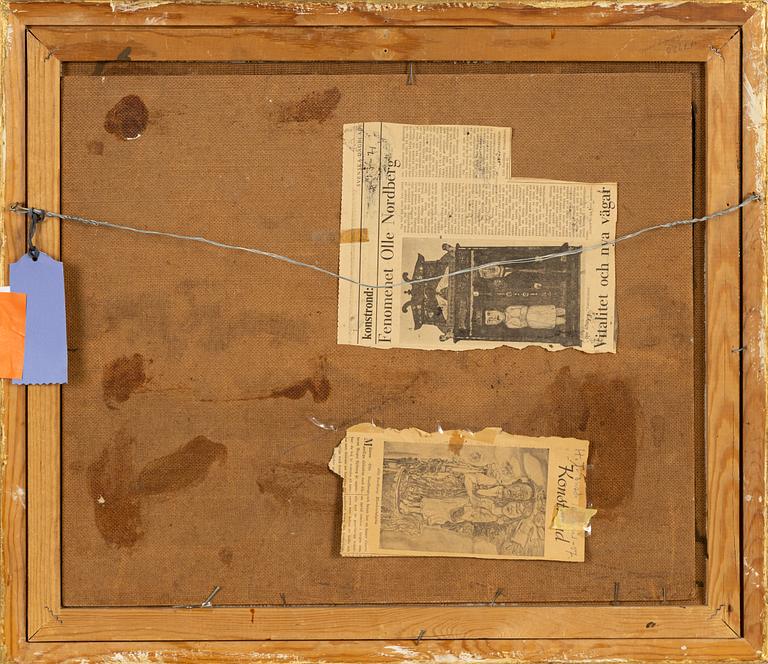 Olle Nordberg, olja på pannå, signerad.