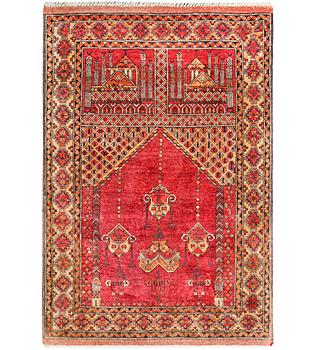 A silk Beluch rug, c. 124 x 81 cm.