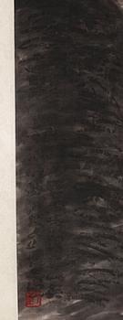 RULLMÅLNING, signerad, "Landskap i Hebei-provinsen", av Liu Baojie (1963-).