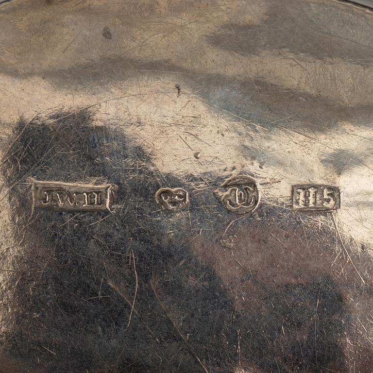 Five Swedish silver boxes, 18th-19th Century.