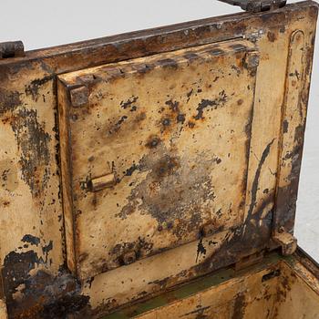 A 18th/19th Century iron strongbox.