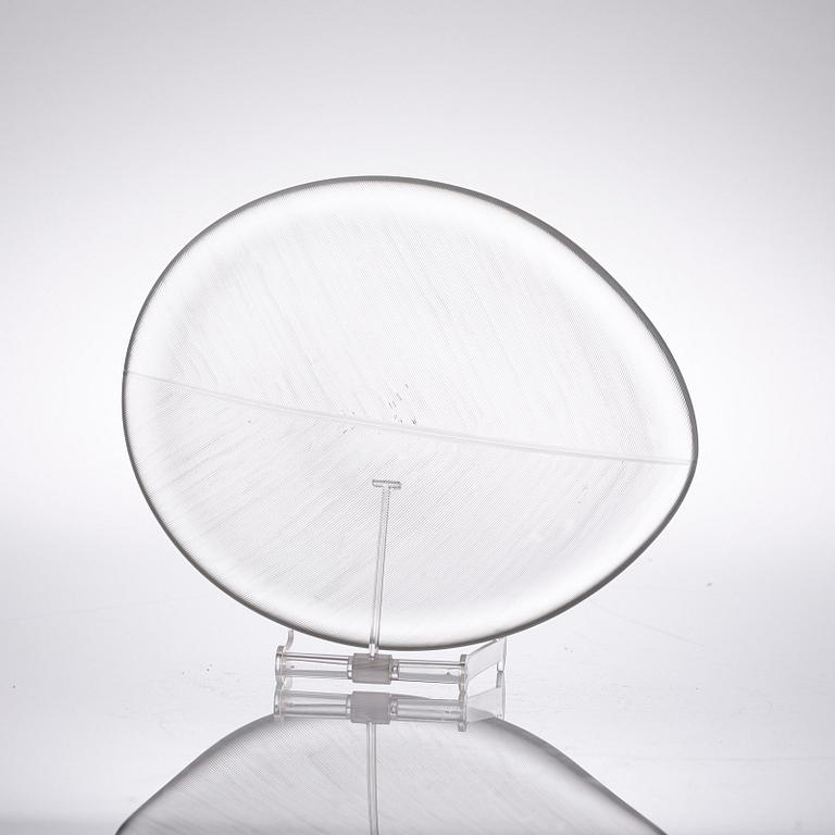 A Tapio Wirkkala cut glass Art Object/dish, Iittala, Finland.